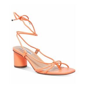 NWT STEVE MADDEN Womens Orange Ankle Tie Sandal Ivanna Thong Sandals 6.5 M